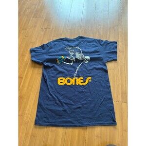 Powell Peralta Skateboard Skeleton T-Shirt Blue Bones Men's Medium
